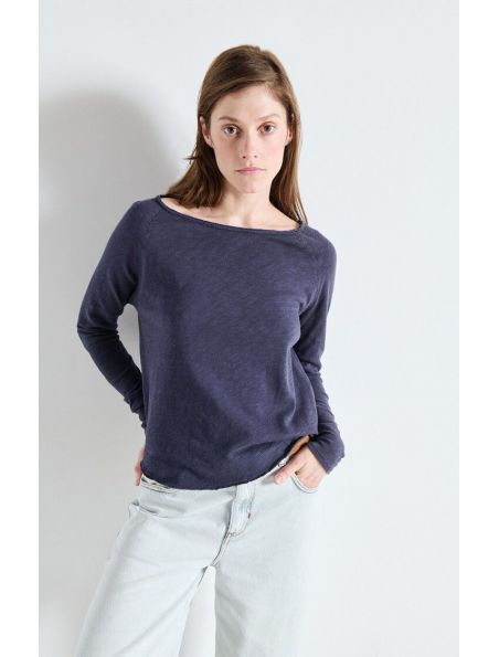 AMERICAN VINTAGE Maglia Sonoma Donna Navy Blue Vintage - Fabbrica Ski Sises Biella