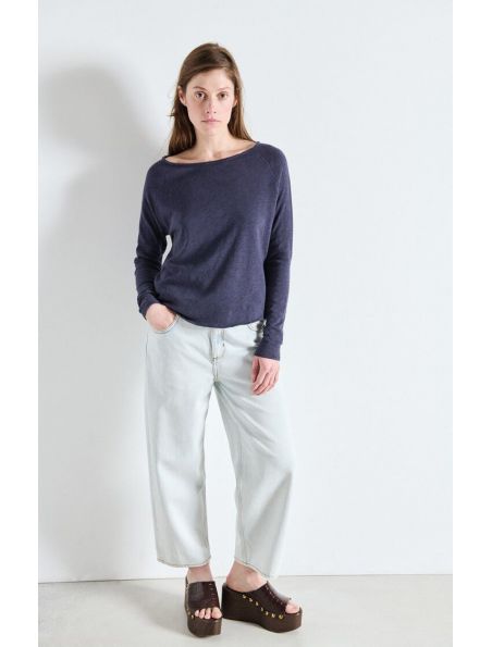 AMERICAN VINTAGE Maglia Sonoma Donna Navy Blue Vintage - Fabbrica Ski Sises Biella