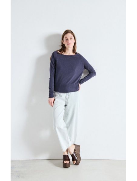 AMERICAN VINTAGE Maglia Sonoma Donna Navy Blue Vintage - Fabbrica Ski Sises Biella