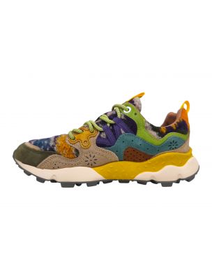 FLOW0012017817301B45 Frau Yamano 3 Teddy Turnschuhe Grey/Taupe/Dark Green - Fabbrica Ski Sises Biella