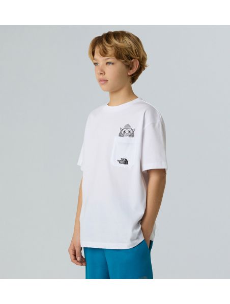 NORTNF0A8EAKFN41 Boy Oversize T-shirt White - Fabbrica Ski Sises Biella