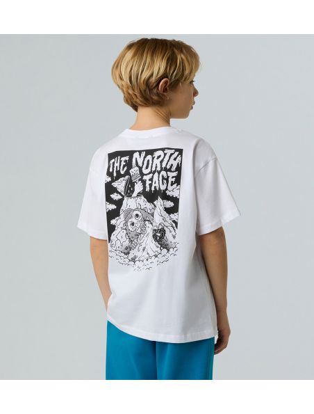 NORTNF0A8EAKFN41 Boy Oversize T-shirt White - Fabbrica Ski Sises Biella
