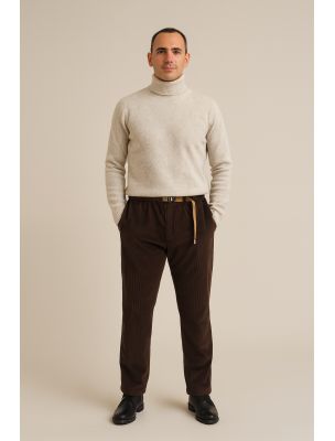 WHIT25WSU6618181 Men's Greg Velluto Trousers Brown - Fabbrica Ski Sises Biella