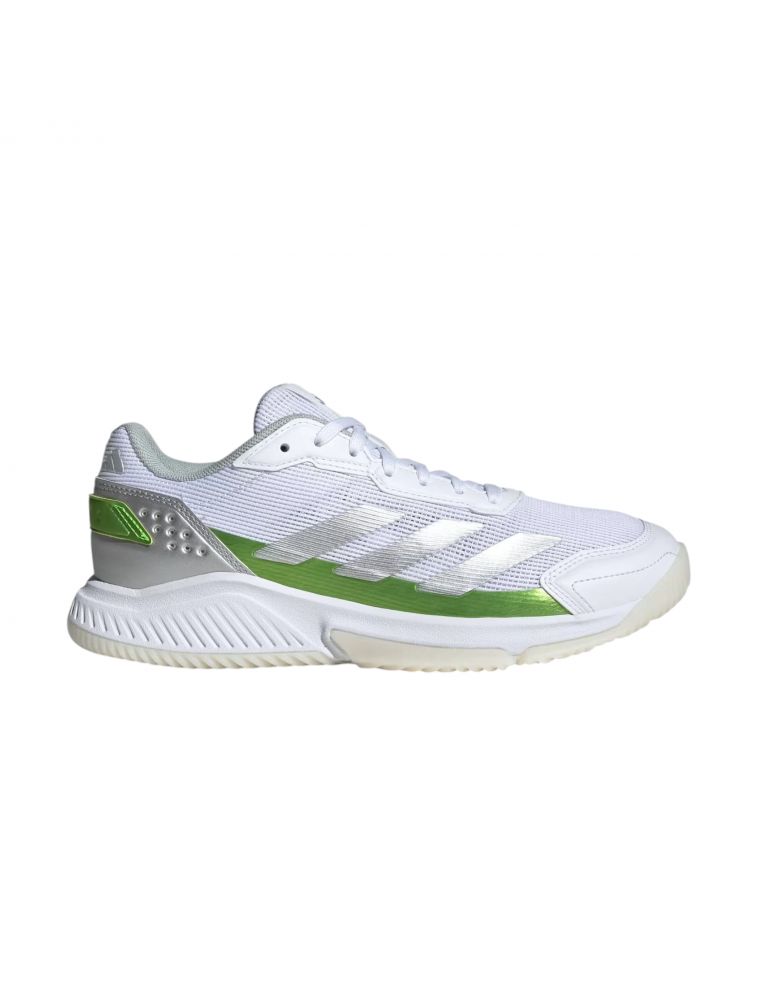 ADIDAS Scarpe da Padel Courtquick Donna Cloud White/Silver Metallic/Lucid Lemon - Fabbrica Ski Sises Biella