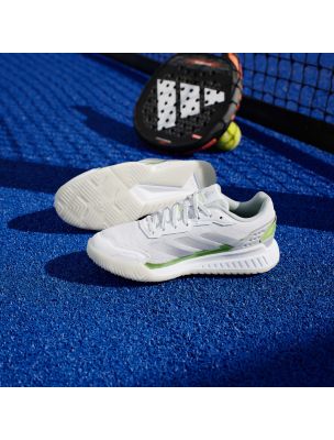 ADIDAS Scarpe da Padel Courtquick Donna Cloud White/Silver Metallic/Lucid Lemon - Fabbrica Ski Sises Biella