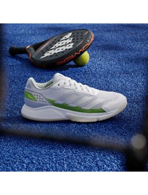 ADIDAS Scarpe da Padel Courtquick Donna Cloud White/Silver Metallic/Lucid Lemon - Fabbrica Ski Sises Biella