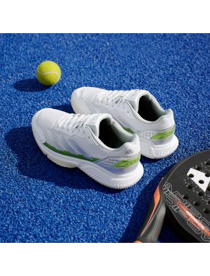 ADIDAS Scarpe da Padel Courtquick Donna Cloud White/Silver Metallic/Lucid Lemon - Fabbrica Ski Sises Biella