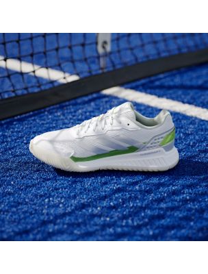 ADIDAS Scarpe da Padel Courtquick Donna Cloud White/Silver Metallic/Lucid Lemon - Fabbrica Ski Sises Biella
