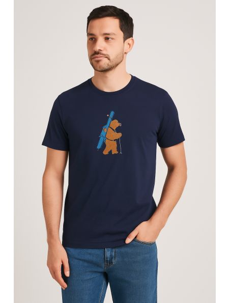 ICEBIB0A57BS4011 Camiseta Bear Tour Hombre Midnight Navy - Fabbrica Ski Sises Biella