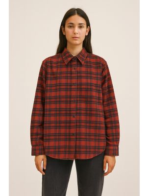 TRUE NYC Camicia Flanella Check Donna Green Wash - Fabbrica Ski Sises Biella