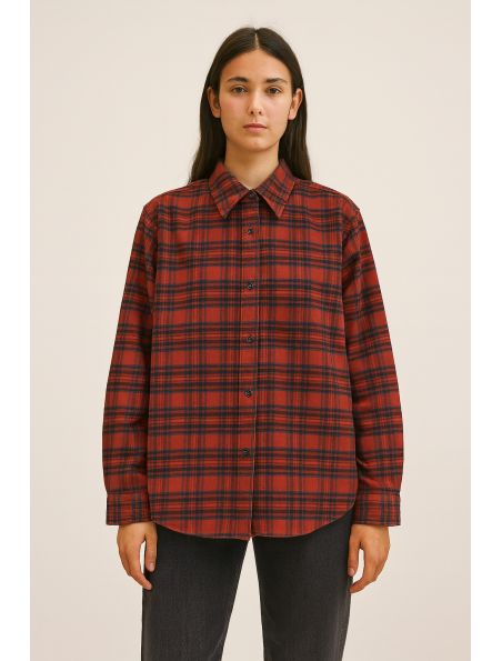 TRUE NYC Camicia Flanella Check Donna Green Wash - Fabbrica Ski Sises Biella