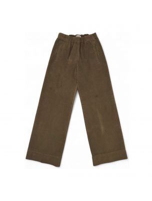 TRUEPENSILNEEDLEDARK Women's Needle Cord Trousers Dark Kaki - Fabbrica Ski Sises Biella