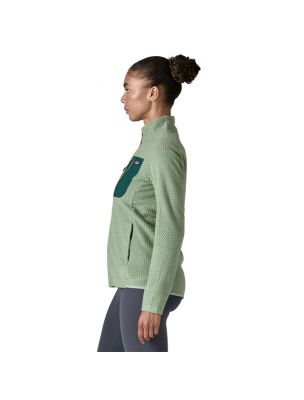 PATAGONIA Maglia R1 Air Donna Ellwood Green - Fabbrica Ski Sises Biella