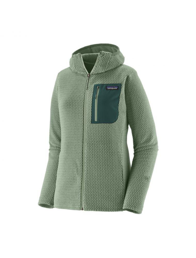 MOROP40261ELGR Suéter R1 Air Full-Zip Hoody Mujer Ellwood Green - Fabbrica Ski Sises Biella