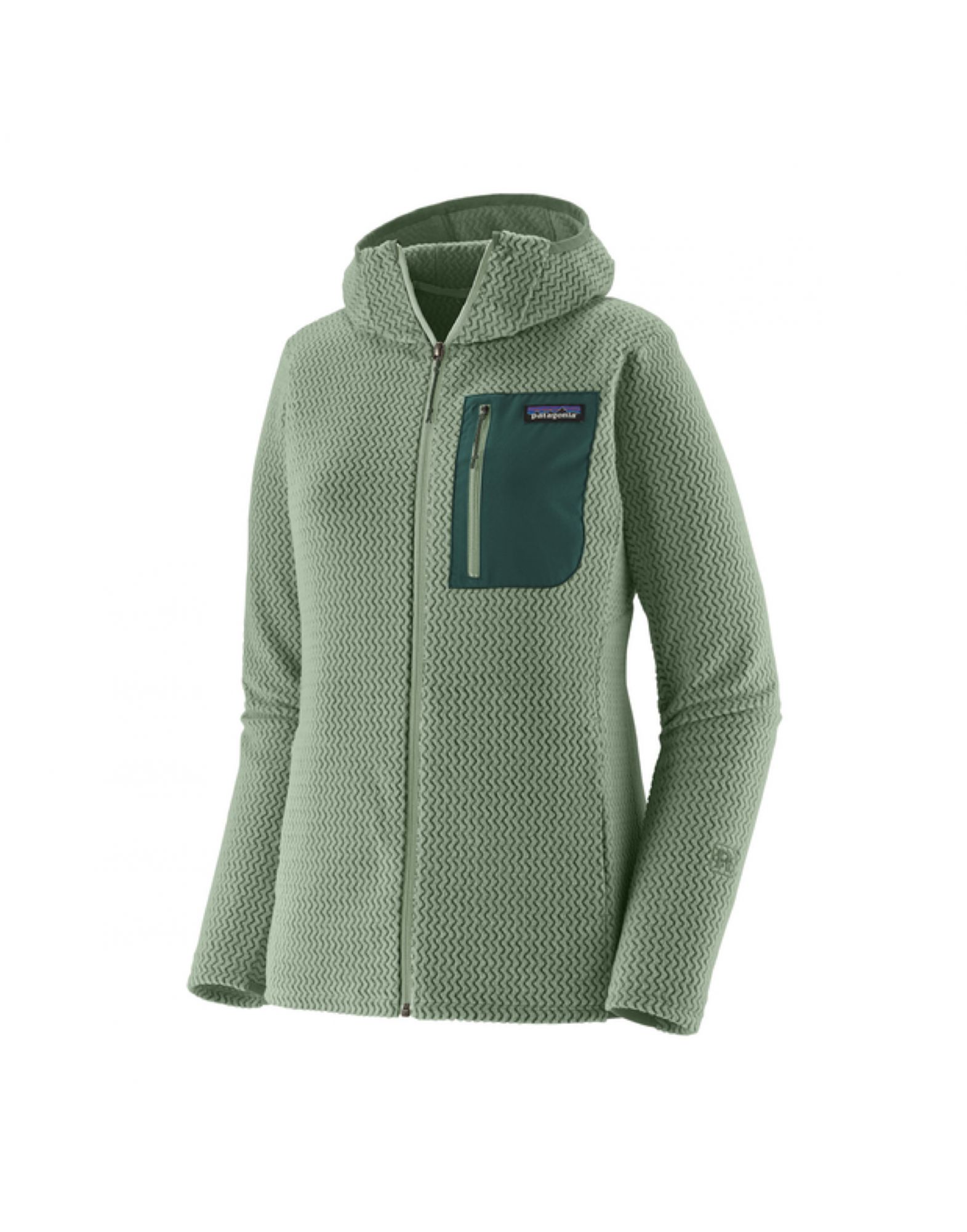 MOROP40261ELGR Suéter R1 Air Full-Zip Hoody Mujer Ellwood Green - Fabbrica Ski Sises Biella