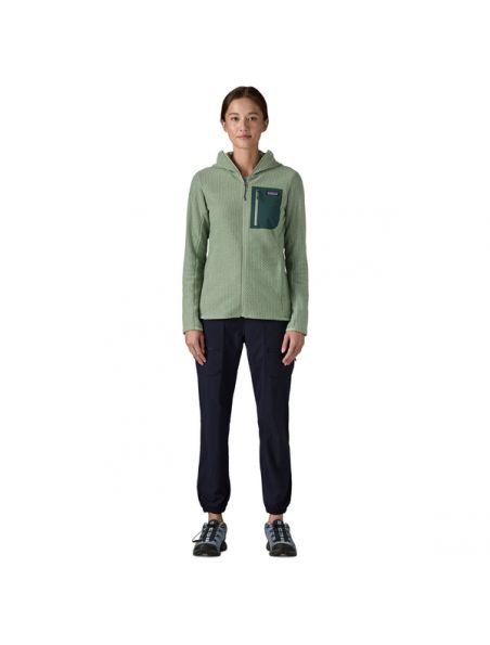 MOROP40261ELGR Suéter R1 Air Full-Zip Hoody Mujer Ellwood Green - Fabbrica Ski Sises Biella
