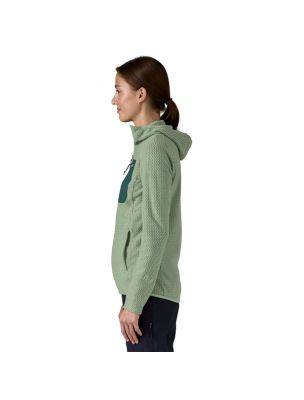 MOROP40261ELGR Suéter R1 Air Full-Zip Hoody Mujer Ellwood Green - Fabbrica Ski Sises Biella