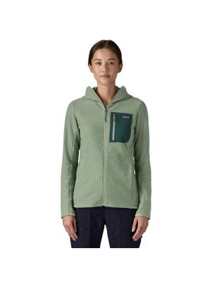 MOROP40261ELGR Suéter R1 Air Full-Zip Hoody Mujer Ellwood Green - Fabbrica Ski Sises Biella