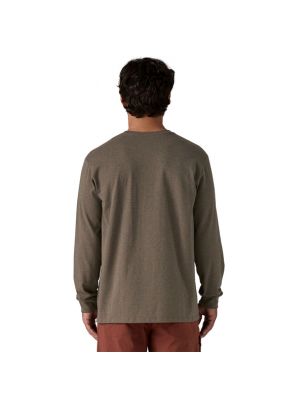 PATAGONIA T-shirt Shop Sticker Pocket Responsibili Uomo Marlow Brown - Fabbrica Ski Sises Biella