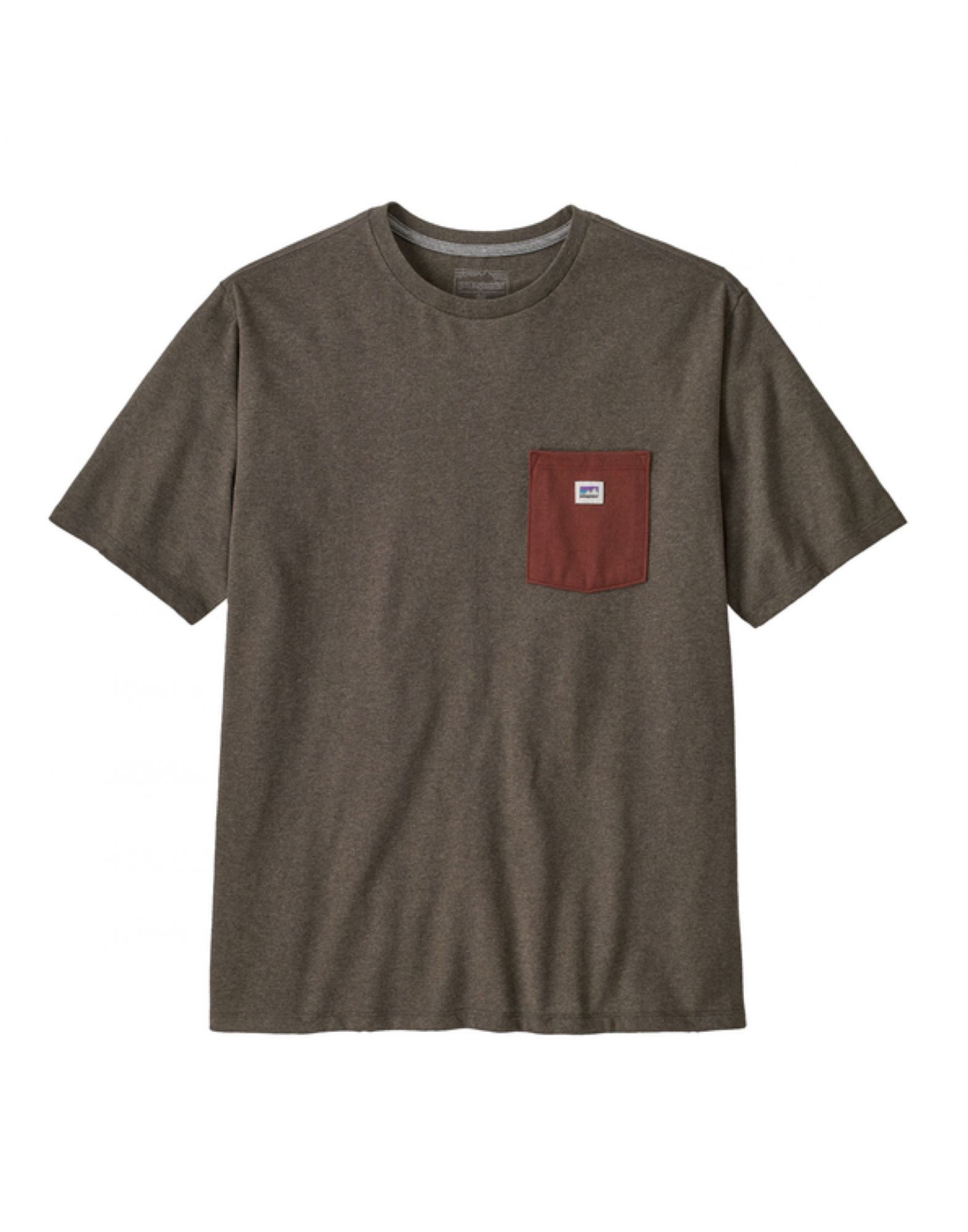 MOROP37837MRLB Mann Shop Sticker Pocket Responsibili T-shirt Marlow Brown - Fabbrica Ski Sises Biella