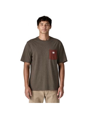 MOROP37837MRLB Mann Shop Sticker Pocket Responsibili T-shirt Marlow Brown - Fabbrica Ski Sises Biella