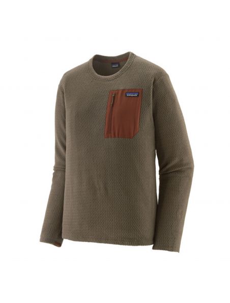 PATAGONIA Maglia R1 Air Crew Uomo Marlow Brown - Fabbrica Ski Sises Biella