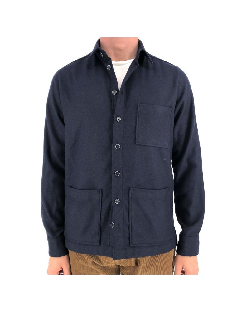 BASTFIL03/3 Camisa Overshirt Hombre - Azul - Fabbrica Ski Sises Biella BASTFIL03/3 Camisa Overshirt Hombre - Azul - Fabbrica Ski Sises Biella