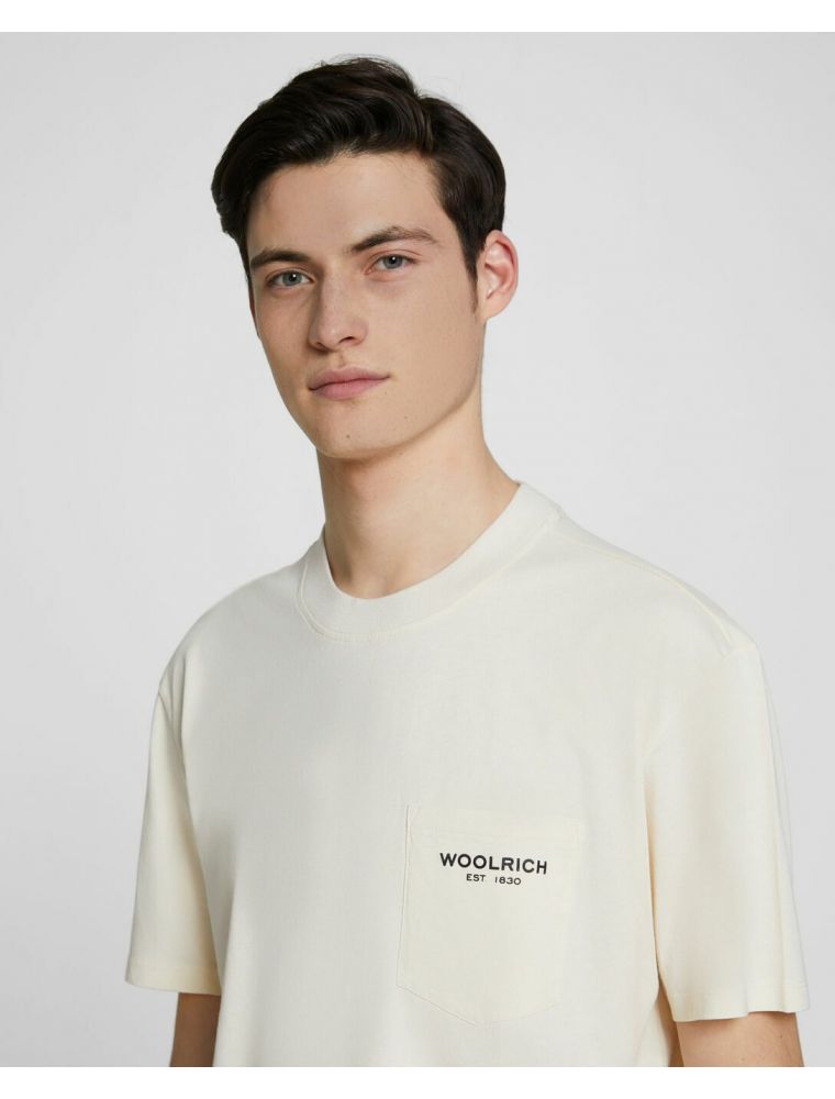 WOOLRICH - T-shirt Pocket Uomo Bianca