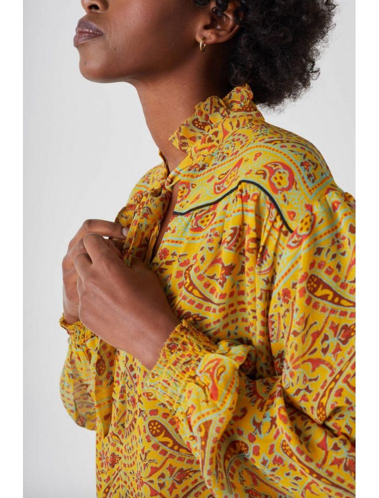 camicia donna gialla