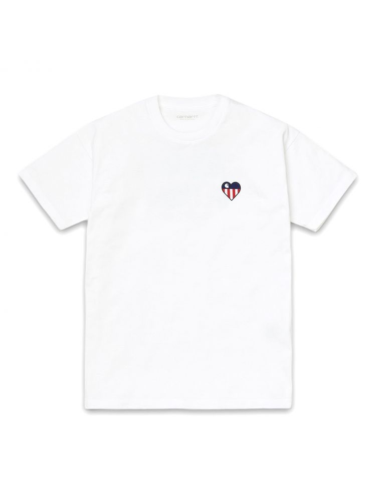 T-shirt W' S/S State Flag Heart Donna Bianca