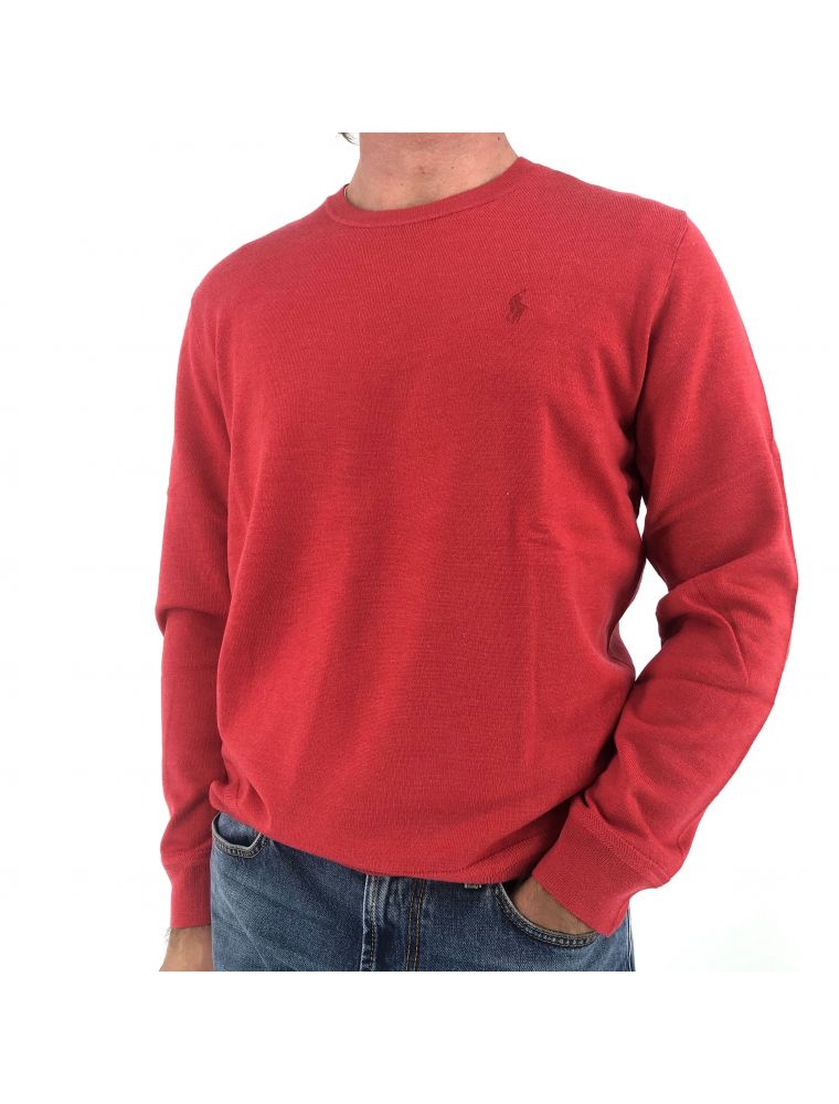 RALPH LAUREN Maglia Classic Crewneck Uomo Rossa - Fabbrica Ski Sises Biella RALPH LAUREN Maglia Classic Crewneck Uomo Rossa - Fabbrica Ski Sises Biella
