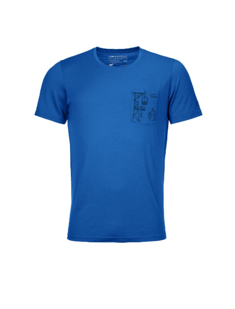 T-shirt 185 Merino Way to Powder Uomo Blu