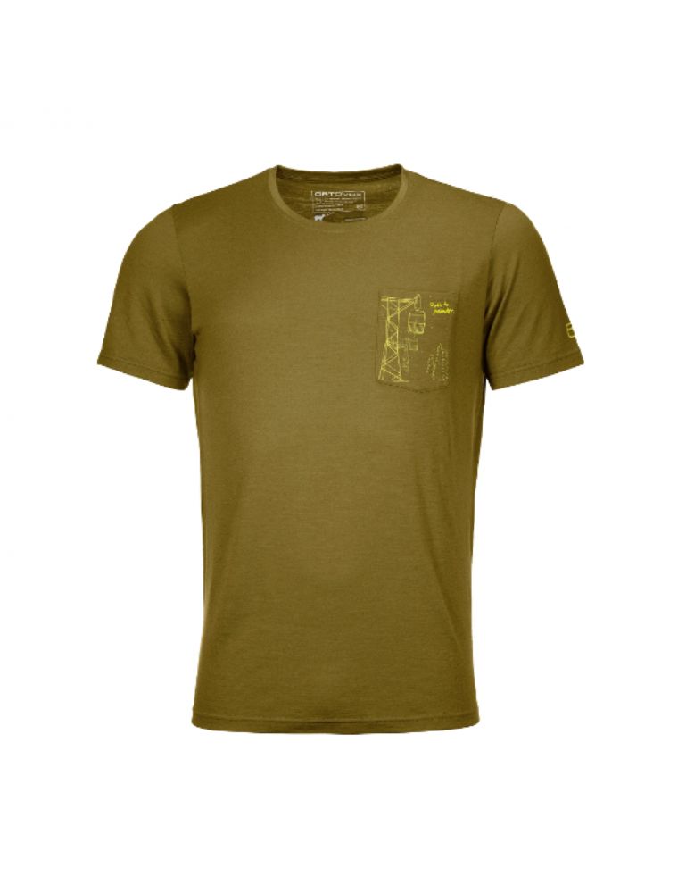 T-shirt 185 Merino Way to Powder Uomo Verde