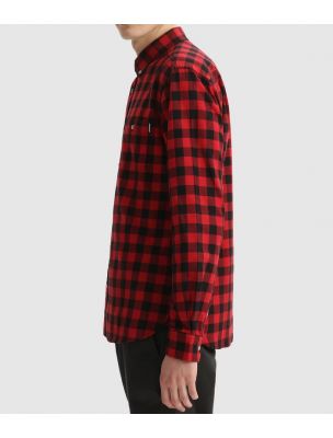 WOOLRICH Camicia Traditional Flannel Uomo Rossa - Fabbrica Ski Sises Biella