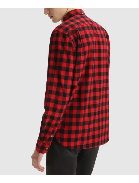 WOOLRICH Camicia Traditional Flannel Uomo Rossa - Fabbrica Ski Sises Biella