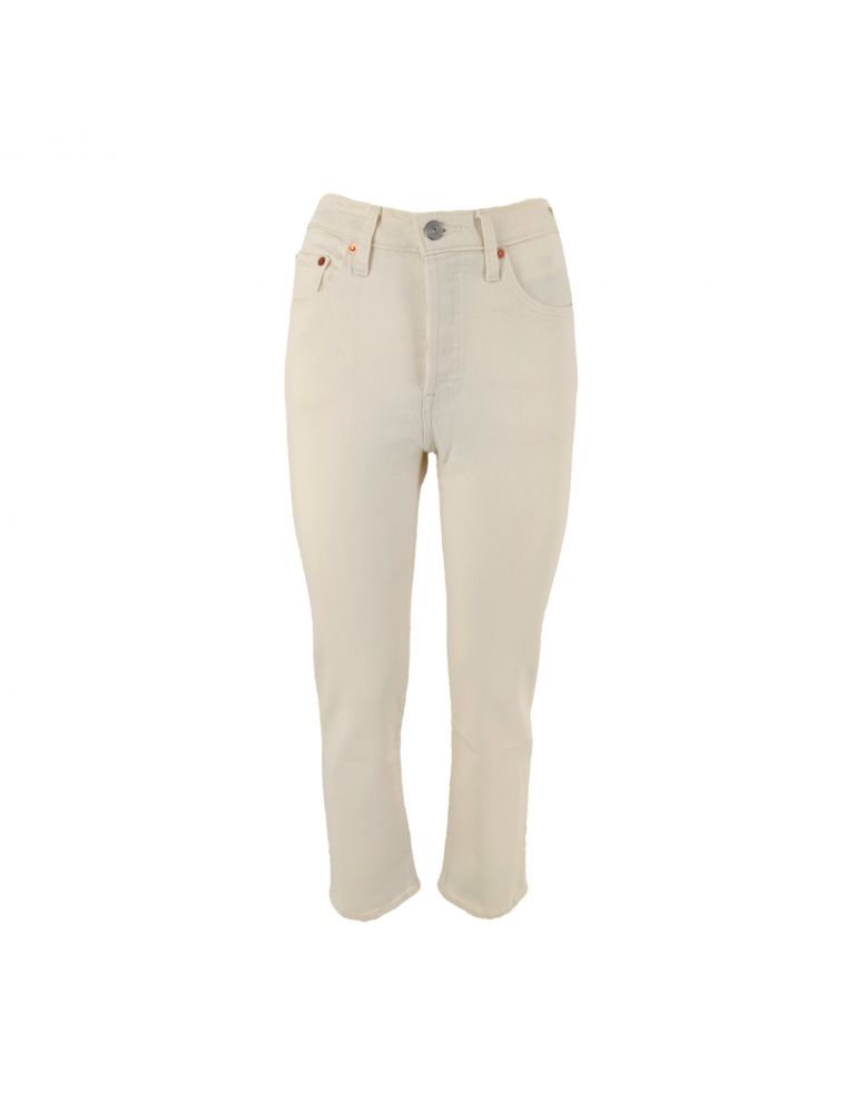 Pantaloni 501 Original Cropped Donna Natural Order-Bianco