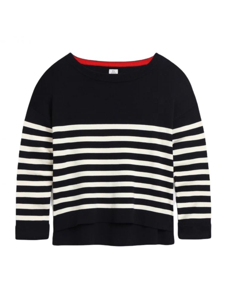 Maglia Girocollo con collo a costine Donna Melton Blue Stripe