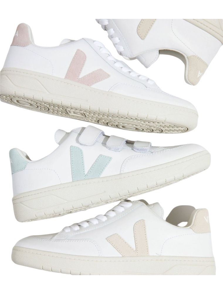 VEJA - Scarpe V-12 Leather Donna Extra White/Babe