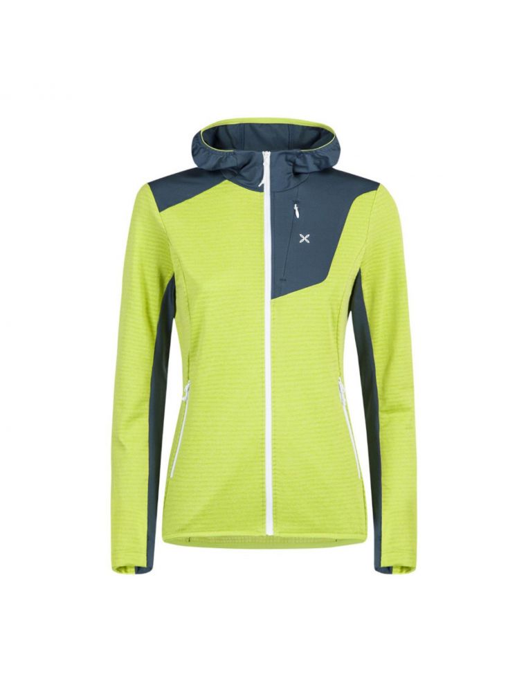 Maglia Thermalgrid Pro Hoody Donna Verde Lime/Blu Cenere