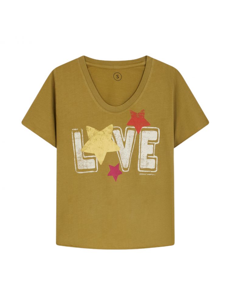 LEON HARPER T-shirt Tizia Love Donna Olive - Fabbrica Ski Sises Biella LEON HARPER T-shirt Tizia Love Donna Olive - Fabbrica Ski Sises Biella