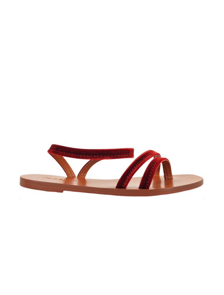 Sandali Pietrasanta Donna Velluto Ruggine