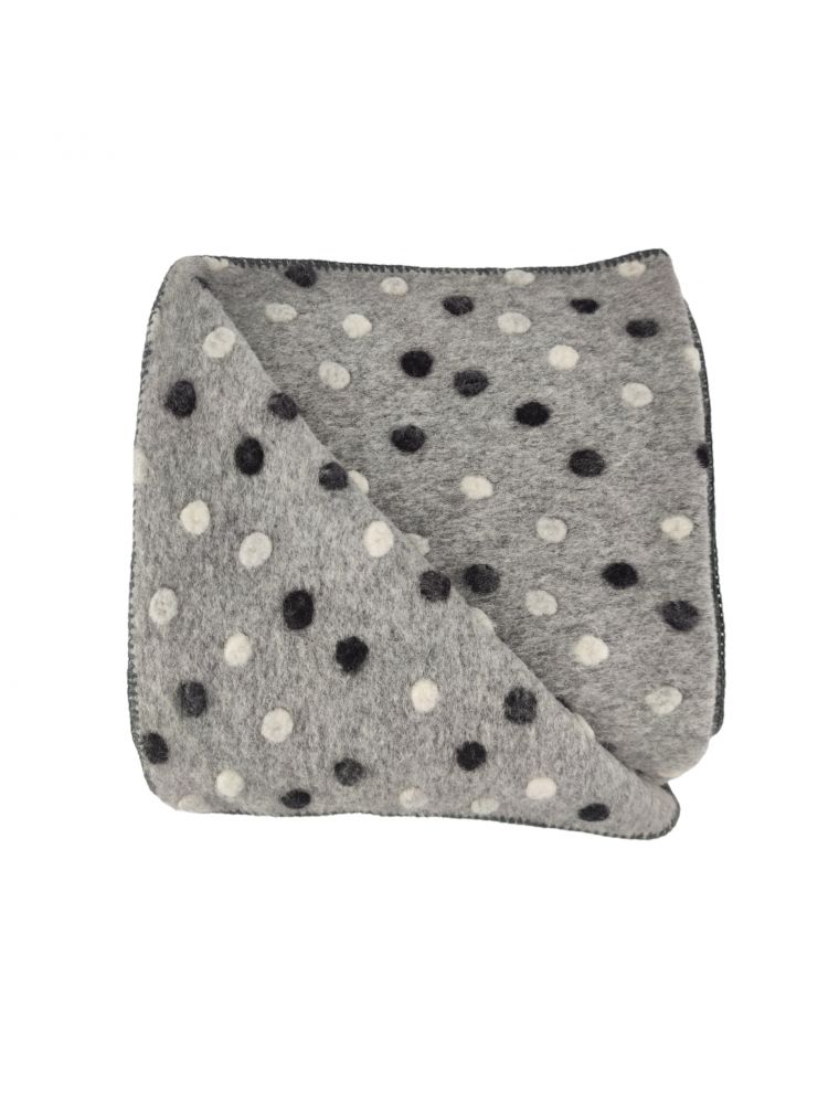 Coperta Pois Antracite Bianchi Grigio