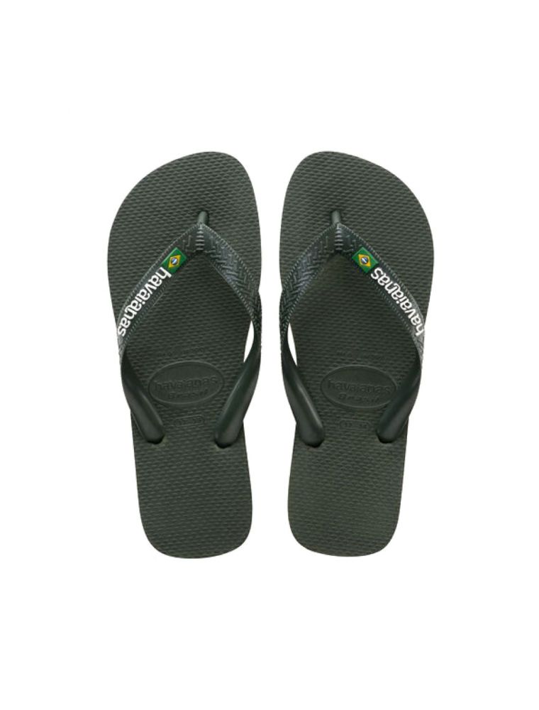 Infradito Brasil Logo Green Olive