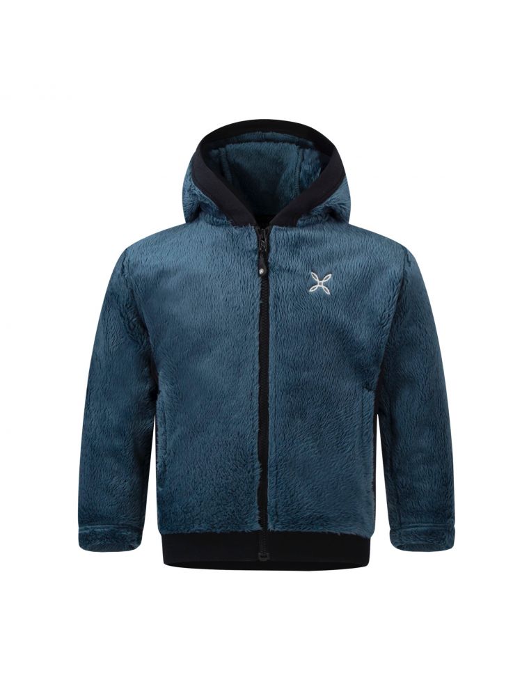 Maglia Polar Stretch Hoody Junior Blu Cenere