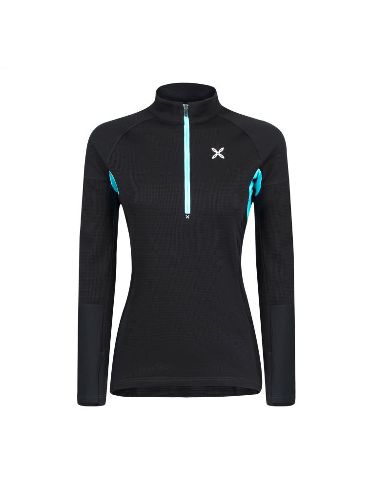MONTMMZP59W9029 Pull Thermic 3 Femme Nero/Ice Blue - Fabbrica Ski Sises Biella MONTMMZP59W9029 Pull Thermic 3 Femme Nero/Ice Blue - Fabbrica Ski Sises Biella