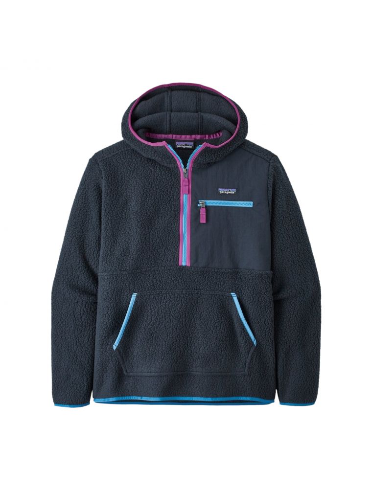 Maglia Retro Pile Fleece Pullover Uomo Pitch Blue
