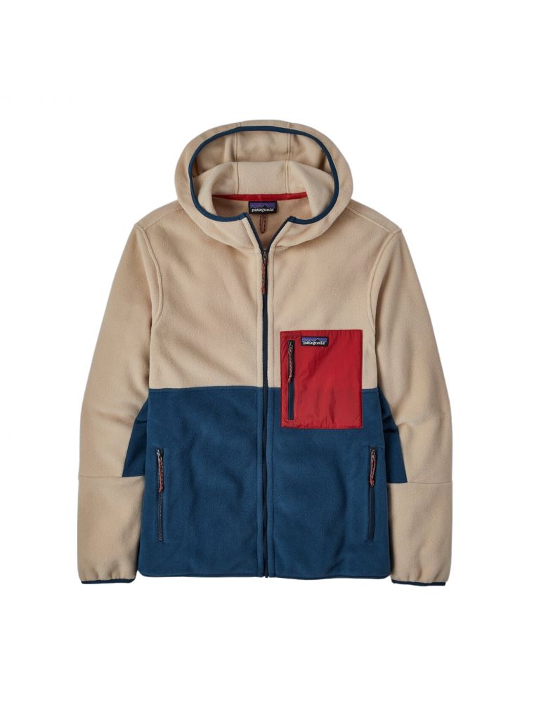 Maglia Microdini Fleece Hoody Uomo Tidepool Blue W/OAR Tan