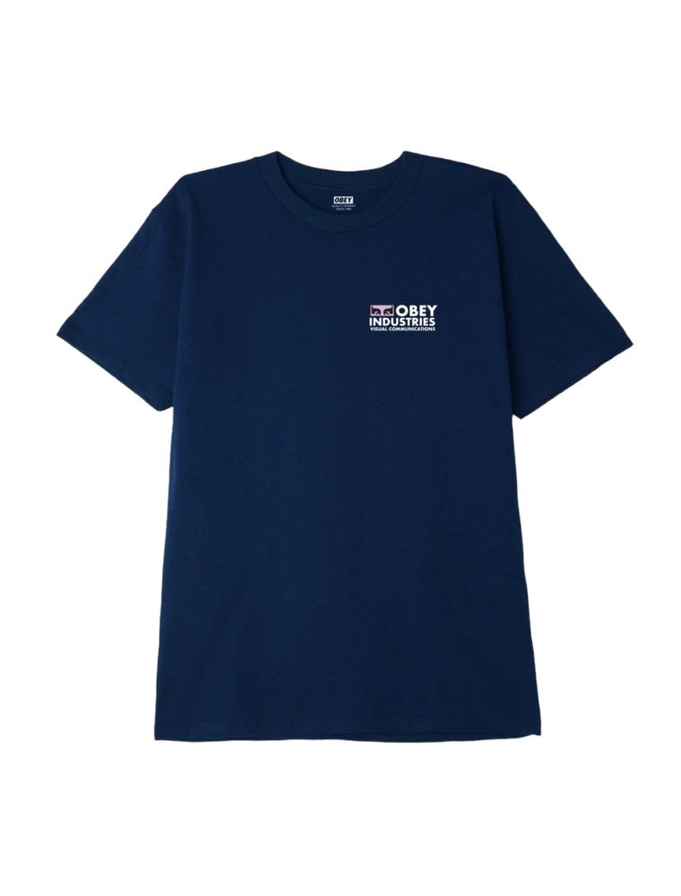 T-shirt Obey Visual Communications Uomo Navy