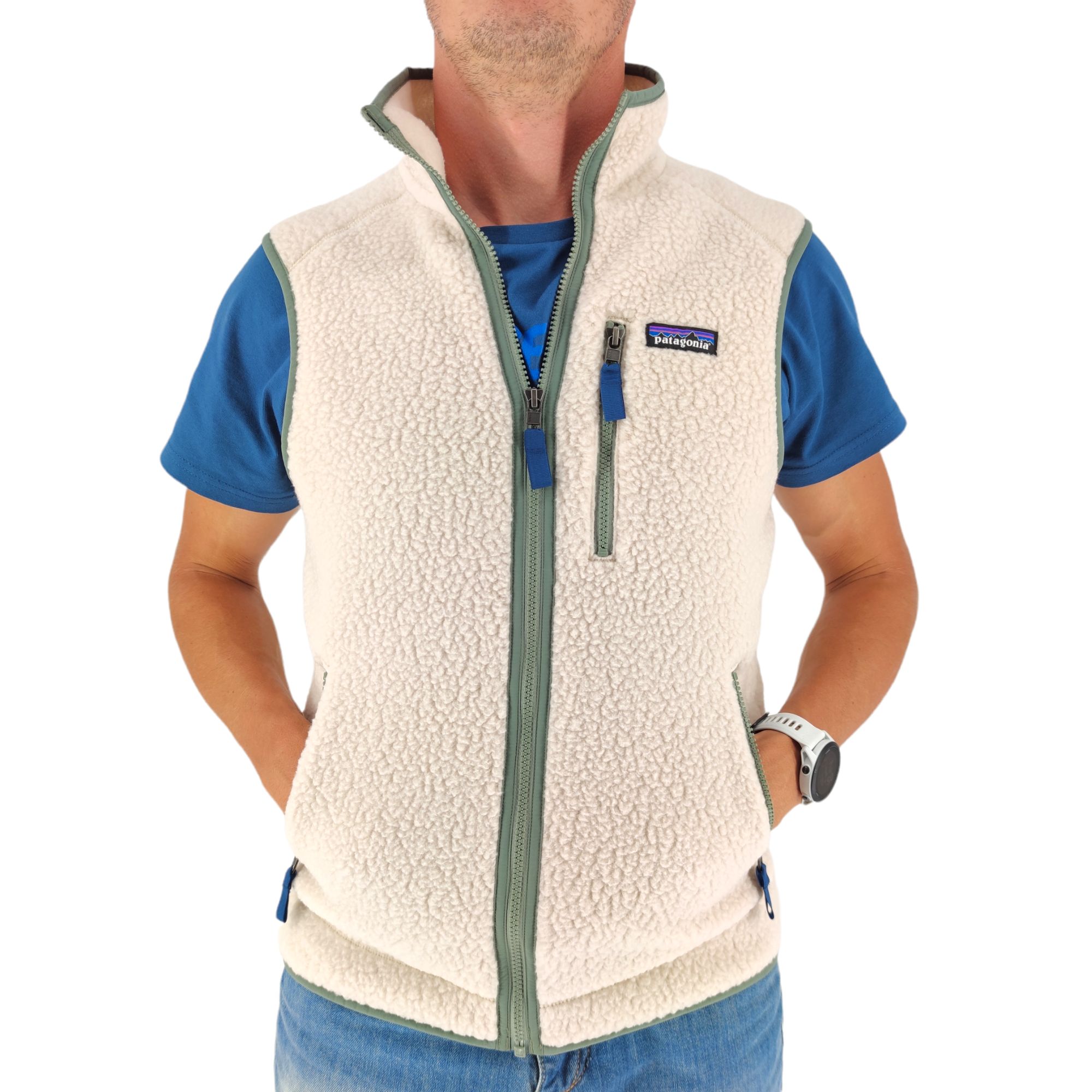 Men's Retro Pile Fleece Vest Dark Natural