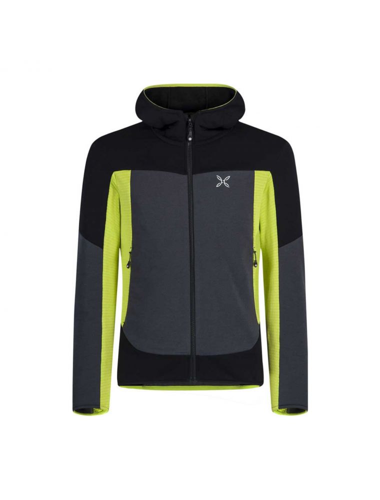 Maglia Sky Plus Hoody Uomo Piombo/Verde Lime